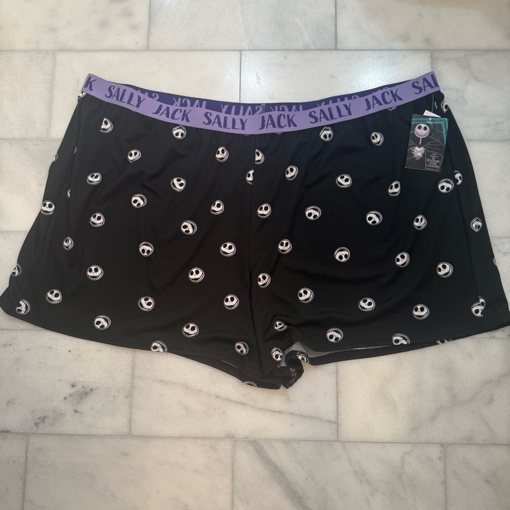 Disney Nightmare Before Christmas Black and Purple Jack Skellington Sleep Shorts